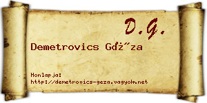 Demetrovics Géza névjegykártya