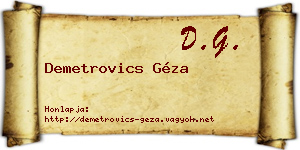 Demetrovics Géza névjegykártya